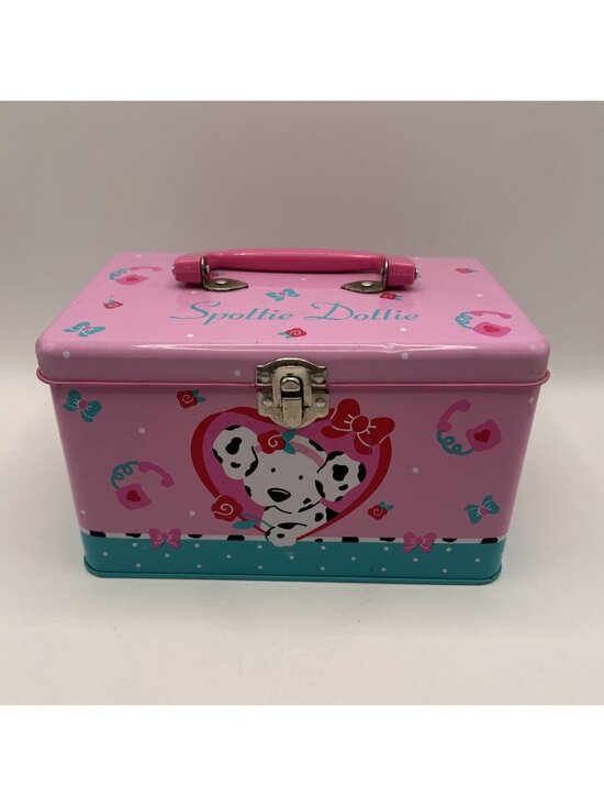 Sanrio Other - Sanrio 1993 Spottie Dottie Metal Tin Trinket Box Dog Pink Container Rare Vintage